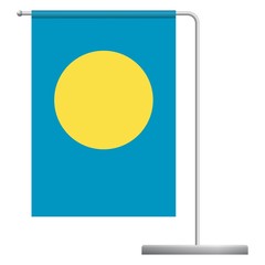 Palau flag on pole icon