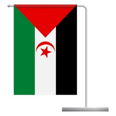 Sahrawi Arab Democratic Republic flag on pole icon