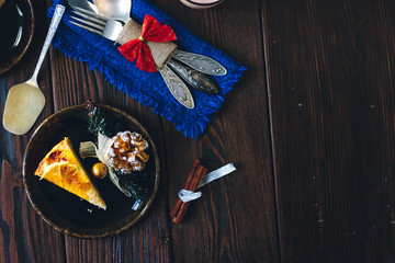 Top view of christmas cake