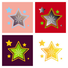 Star icon. Sky, Xmas, favorite and night icons set. Star of David vector. Shining star. Five star