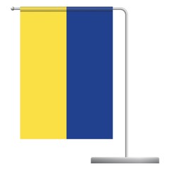 Ukraine flag on pole icon