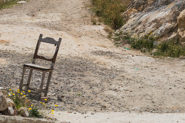 chair on the road