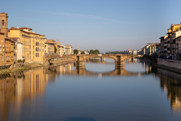 Ponte Santa Trìnita St Trinity bridge on the River Arno in Florence