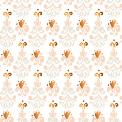 Cute gold and gray classic curls seamless pattern