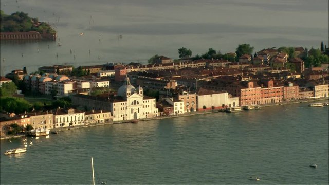Veduta aerea del Canale della Giudecca e di piazza San Marco a Venezia