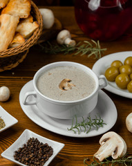 cup of cappuccino in the saucer