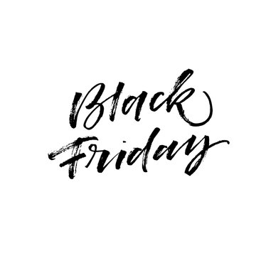 Black Friday phrase. Modern vector brush calligraphy. Ink illustration with hand-drawn lettering. 