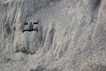 Drone on Granite gravel texture  outdoor.