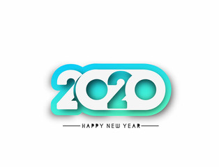 Happy New Year 2020 Text Typography Design Pattern