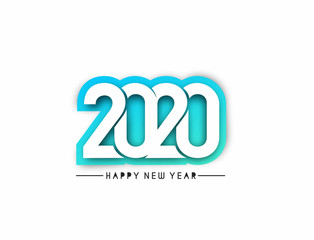 Happy New Year 2020 Text Typography Design Pattern