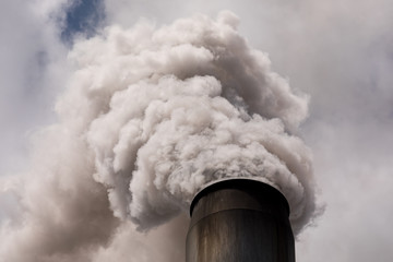 smoke stack billowing smoke