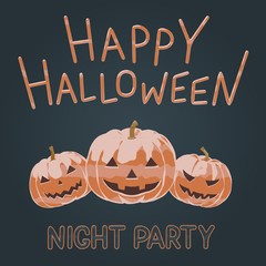 Halloween vector illustration of orange pumpkins