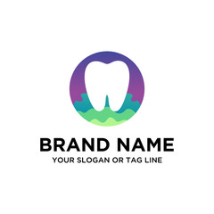 Vector design dental logo template with colorful styles