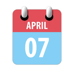 april 7th. Day 7 of month,Simple calendar icon on white background. Planning. Time management. Set of calendar icons for web design. spring month, day of the year concept