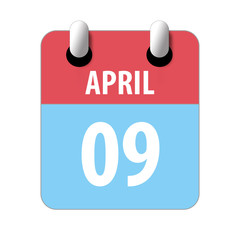 april 9th. Day 9 of month,Simple calendar icon on white background. Planning. Time management. Set of calendar icons for web design. spring month, day of the year concept