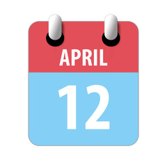 april 12th. Day 12 of month,Simple calendar icon on white background. Planning. Time management. Set of calendar icons for web design. spring month, day of the year concept
