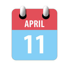 april 11th. Day 11 of month,Simple calendar icon on white background. Planning. Time management. Set of calendar icons for web design. spring month, day of the year concept