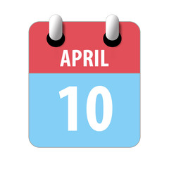 april 10th. Day 10 of month,Simple calendar icon on white background. Planning. Time management. Set of calendar icons for web design. spring month, day of the year concept