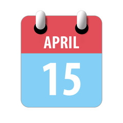 april 15th. Day 15 of month,Simple calendar icon on white background. Planning. Time management. Set of calendar icons for web design. spring month, day of the year concept