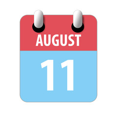 august 11th. Day 11 of month,Simple calendar icon on white background. Planning. Time management. Set of calendar icons for web design. summer month, day of the year concept