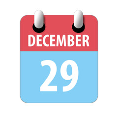 december 29th. Day 29 of month,Simple calendar icon on white background. Planning. Time management. Set of calendar icons for web design. winter month, day of the year concept