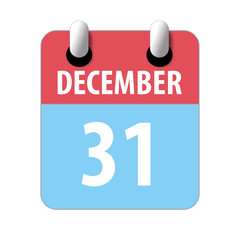 december 31st. Day 31of month,Simple calendar icon on white background. Planning. Time management. Set of calendar icons for web design. winter month, day of the year concept
