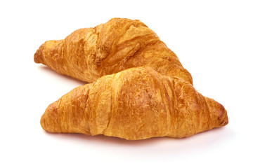 Freshly baked croissant, isolated on white background