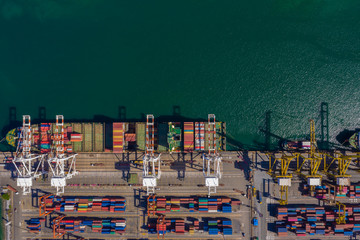 shipping port and shipping loading and unloading cargo containers import and export international open sea