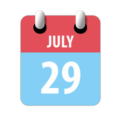 july 29th. Day 29 of month,Simple calendar icon on white background. Planning. Time management. Set of calendar icons for web design. summer month, day of the year concept