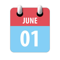 june 1st. Day 1 of month, Simple calendar icon on white background. Planning. Time management. Set of calendar icons for web design. summer month, day of the year concept