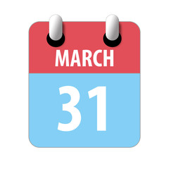 march 31st. Day 31of month,Simple calendar icon on white background. Planning. Time management. Set of calendar icons for web design. spring month, day of the year concept
