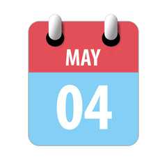 may 4th. Day 4 of month,Simple calendar icon on white background. Planning. Time management. Set of calendar icons for web design. spring month, day of the year concept