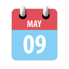 may 9th. Day 9 of month,Simple calendar icon on white background. Planning. Time management. Set of calendar icons for web design. spring month, day of the year concept