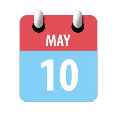 may 10th. Day 10 of month,Simple calendar icon on white background. Planning. Time management. Set of calendar icons for web design. spring month, day of the year concept