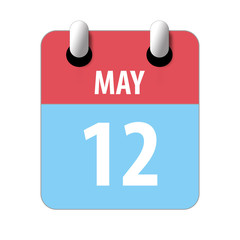 may 12th. Day 12 of month,Simple calendar icon on white background. Planning. Time management. Set of calendar icons for web design. spring month, day of the year concept