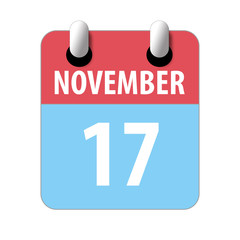november 17th. Day 17 of month,Simple calendar icon on white background. Planning. Time management. Set of calendar icons for web design. autumn month, day of the year concept
