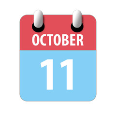 october 11th. Day 11 of month,Simple calendar icon on white background. Planning. Time management. Set of calendar icons for web design. autumn month, day of the year concept