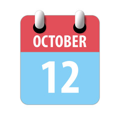 october 12th. Day 12 of month,Simple calendar icon on white background. Planning. Time management. Set of calendar icons for web design. autumn month, day of the year concept