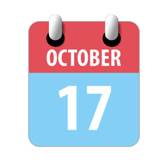 october 17th. Day 17 of month,Simple calendar icon on white background. Planning. Time management. Set of calendar icons for web design. autumn month, day of the year concept
