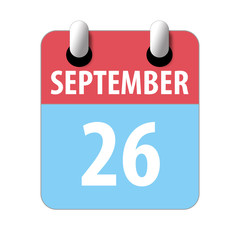 september 26th. Day 26 of month,Simple calendar icon on white background. Planning. Time management. Set of calendar icons for web design. autumn month, day of the year concept