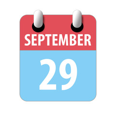 september 29th. Day 29 of month,Simple calendar icon on white background. Planning. Time management. Set of calendar icons for web design. autumn month, day of the year concept