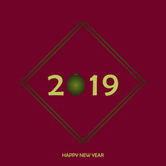 2019 Happy New Year and Marry Christmas Background. Vector Illustration. EPS10