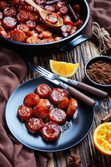candied yams, sweet potatoes on a plate