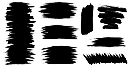 Brush strokes templates,  vector grunge paintbrush set