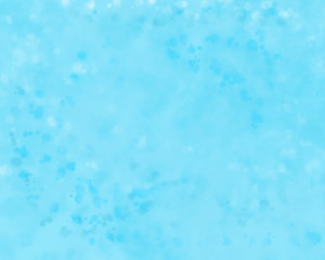 Beautiful Abstract Grunge Decorative Light Blue Cyan Painted Stucco Wall Texture. Handmade Rough Winter Christmas Paper Wide Background With Copy Space