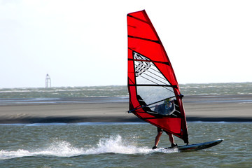 windsurfer on the sea