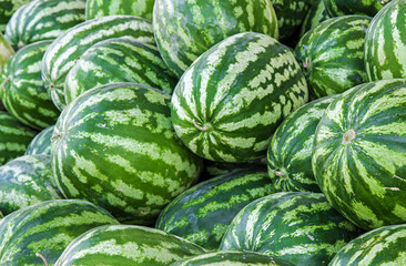 Watermelon berry in a heap close-up