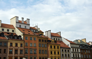 Old town in Warsaw, Poland. Colorful houses.