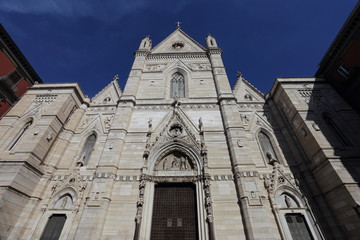Naples, Italy - October 13, 2019: The Duomo of Naples - The Metropolitan Cathedral of Santa Maria Assunta