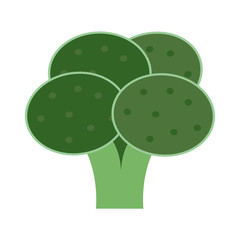 Vector illustration of broccoli icon in flat style.